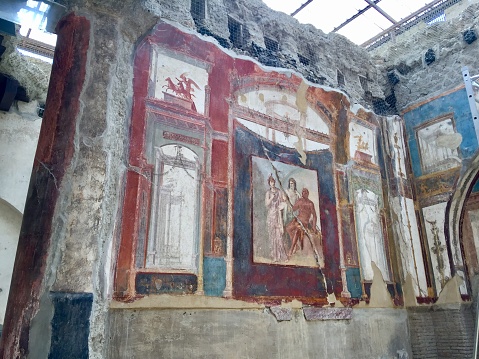 Interior of an ancient Roman house in the city of Herculaneum
