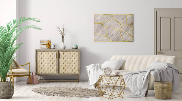 istock Interior of modern living room 3d rendering 1152446960
