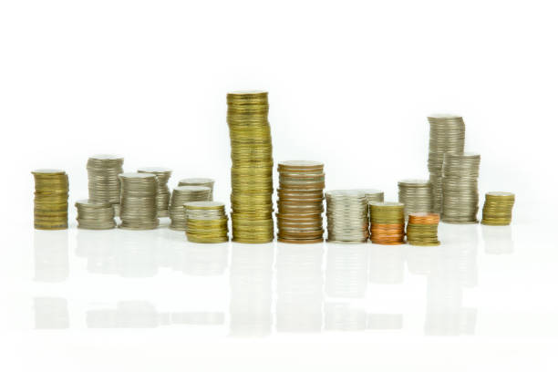 istock Thailand currency coins on white background. 1152447373