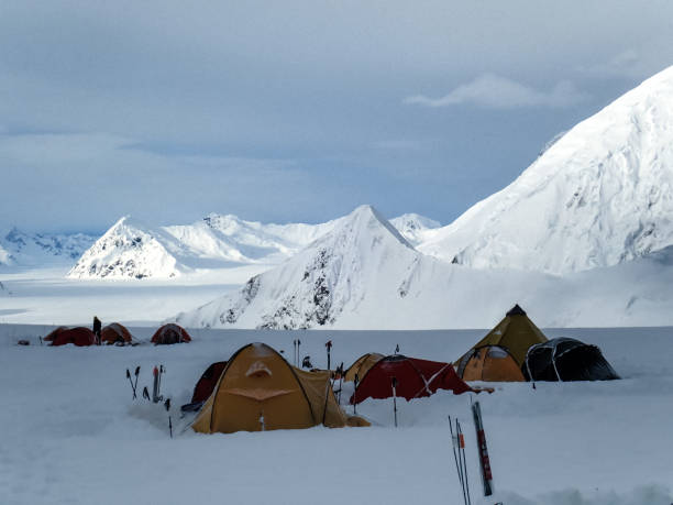 istock Camping in the mountains. Winter expedition 1152451196