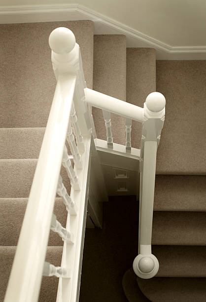 istock White wooden staircase ballustrade 115245125