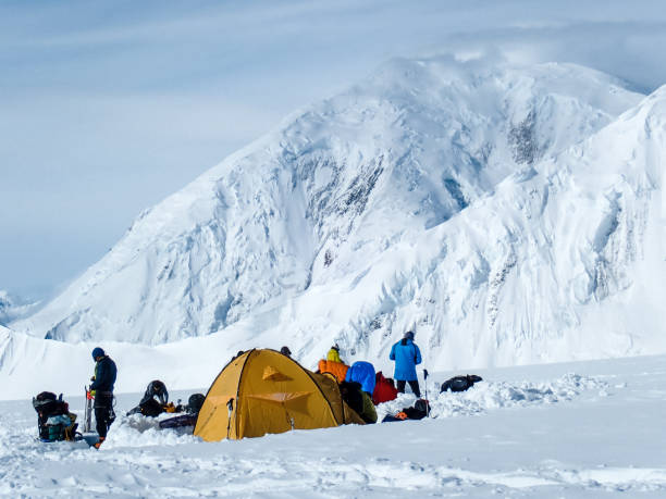 istock Camping in the mountains. Winter expedition 1152451266