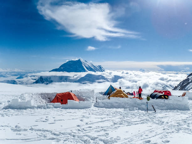 istock Camping in the mountains. Winter expedition 1152451656