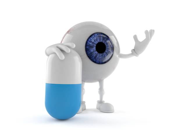 istock Eye ball character with pill 1152456538