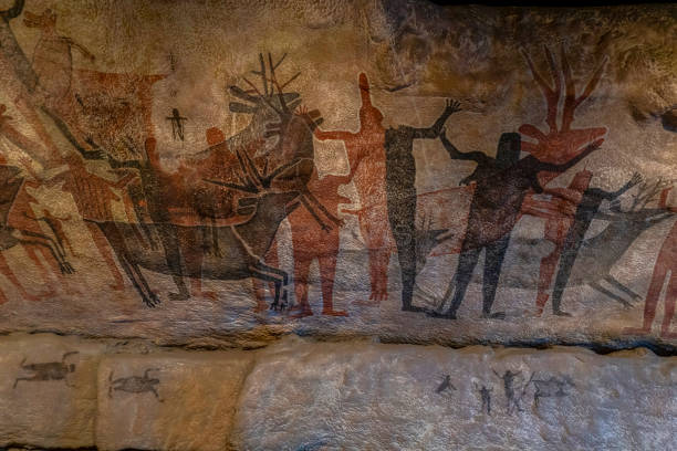 istock petroglyph cave painting reproduction in Mexico 1152458778
