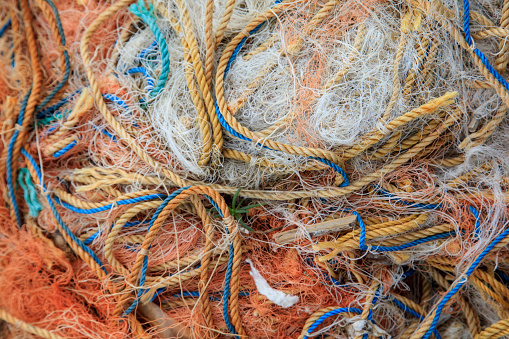 colorful old fishing net