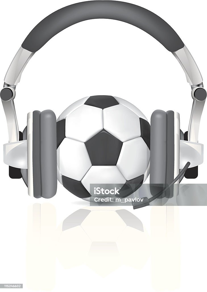 Abstract soccer telecast Soccer Ball with headphones vector illustartion Headset stock vector