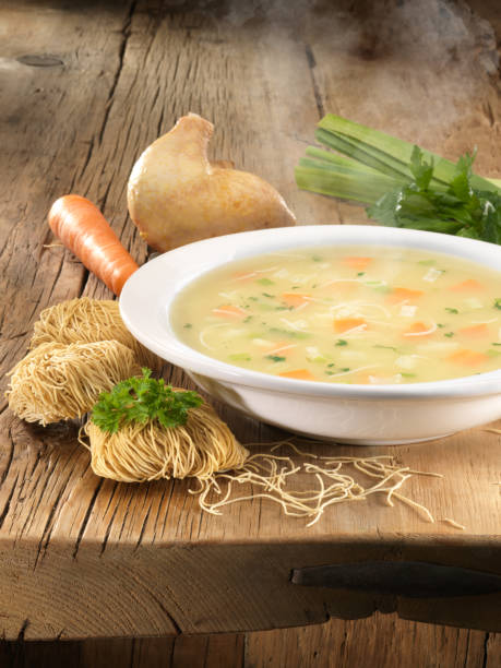 istock Chicken soup with noodles and vegetables 1152466560