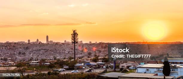Alexandra Township Panoramic Sunset With Sandton City In The Distance Stock Photo - Download Image Now