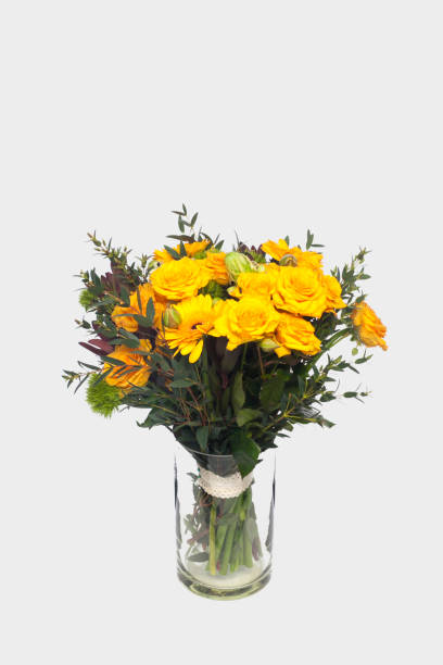istock Bright bouquet with yellow roses close up 1152472585