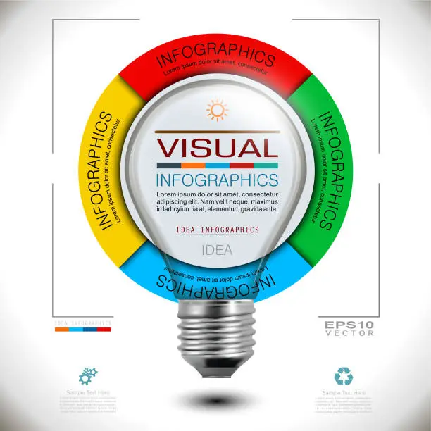 Vector illustration of Idea Light Bulb in Infographic Diagram