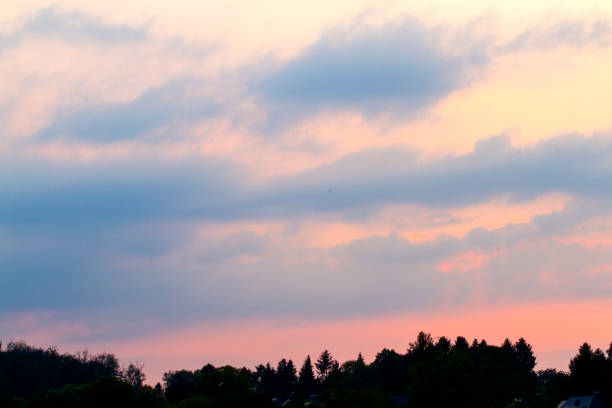 Just after the sun sets the sky tuned into a colorful array of blue, yellow, purple, pink and oramge
