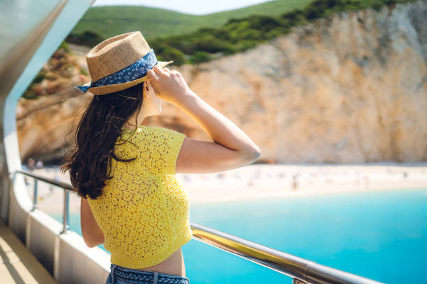 istock Young woman on a boat ride 1152482861
