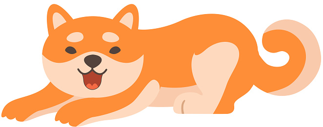 Hensigt Smitsom Natur Cute Shiba Inu Dog Lying Adorable Japan Pet Animal Cartoon Character Vector  Illustration Stock Illustration - Download Image Now - iStock