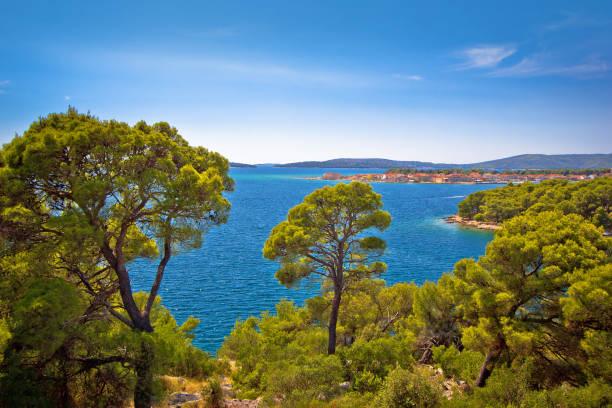 Island of Krapanj archipelago view, Sibenik archipelago of Croatia