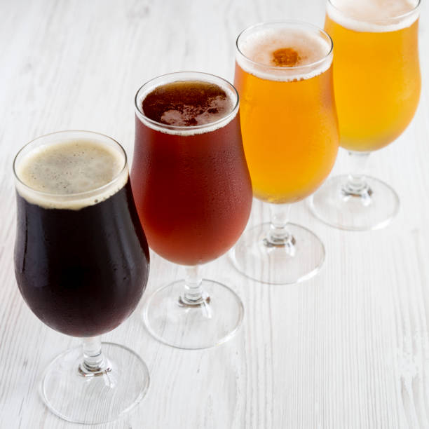 istock Cold craft beer assortment, side view. Close-up 1152487144