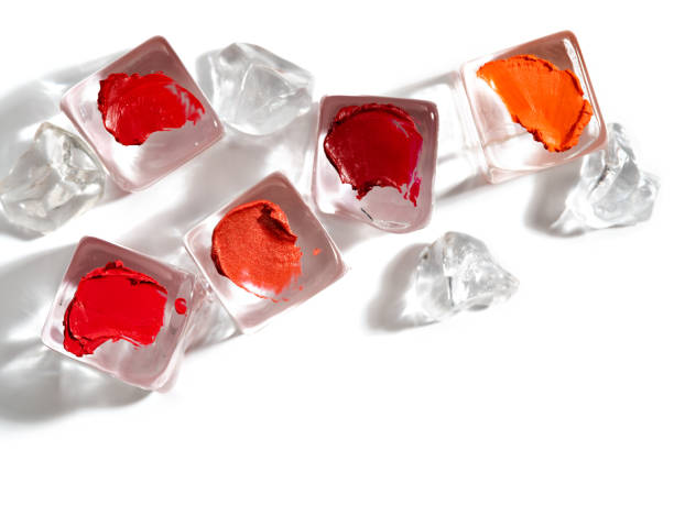 istock Red and orange lipstick swatches. 1152489123