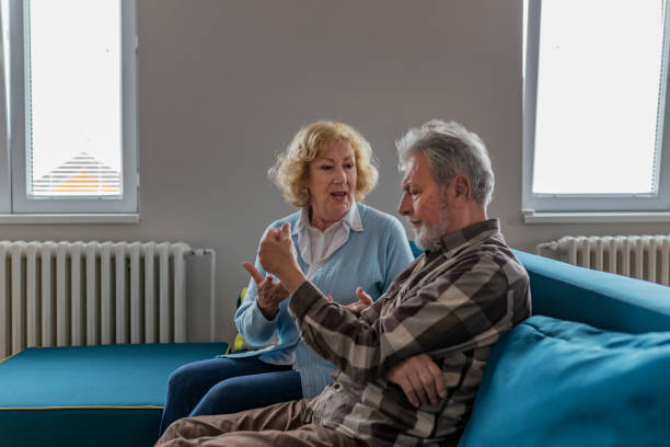 istock Angry senior couple in quarrel 1152489666