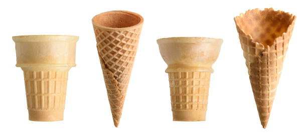 istock Collection of empty ice cream cone isolated on white background 1152495717