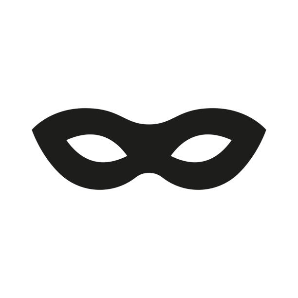 ilustrações de stock, clip art, desenhos animados e ícones de mask superhero. carnival mask icon. vector - opera music mask carnival