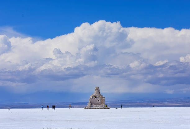 Autumn landscape in Bolivia. Salar de Uyuni. Photo does not noise, grain or lens dust. It is pieces of salt