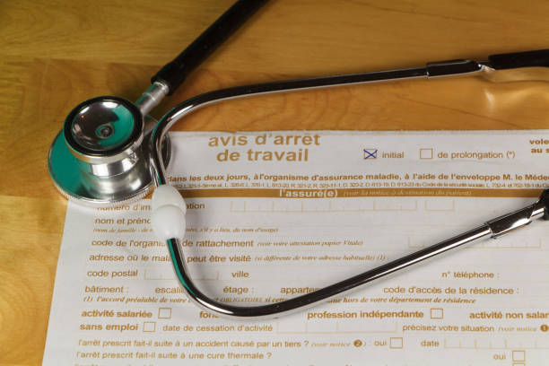 istock Medical work stop notice and black stethoscope 1152498647
