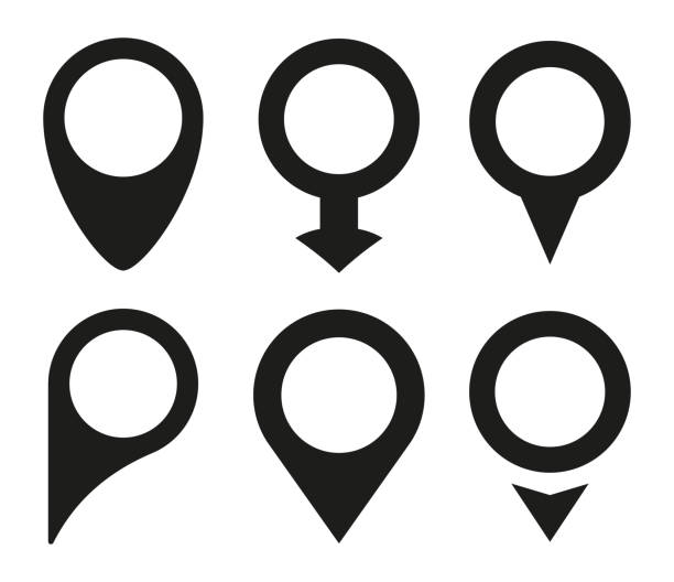 ilustrações de stock, clip art, desenhos animados e ícones de map pin icon set. vector - picto