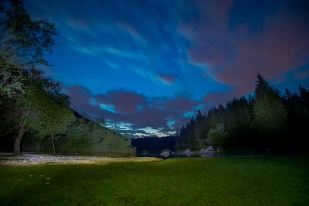 istock Night panorama of alpine lake 1152498994