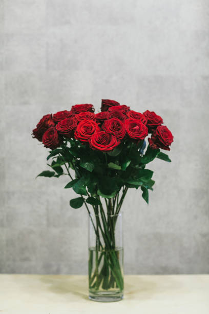 istock Bouquet of large red roses close up 1152500511