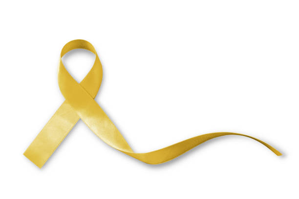 Yellow ribbon for Sarcoma Bone cancer yellow awareness isolated on white background with clipping path Yellow ribbon for Sarcoma Bone cancer yellow awareness isolated on white background with clipping path self harm photos stock pictures, royalty-free photos & images