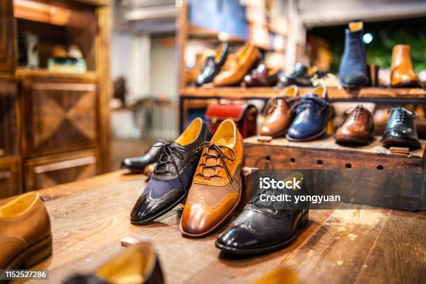 Boutique Shoes In A Store Stock Photo - Download Image Now - Shoe, Luxury, Leather