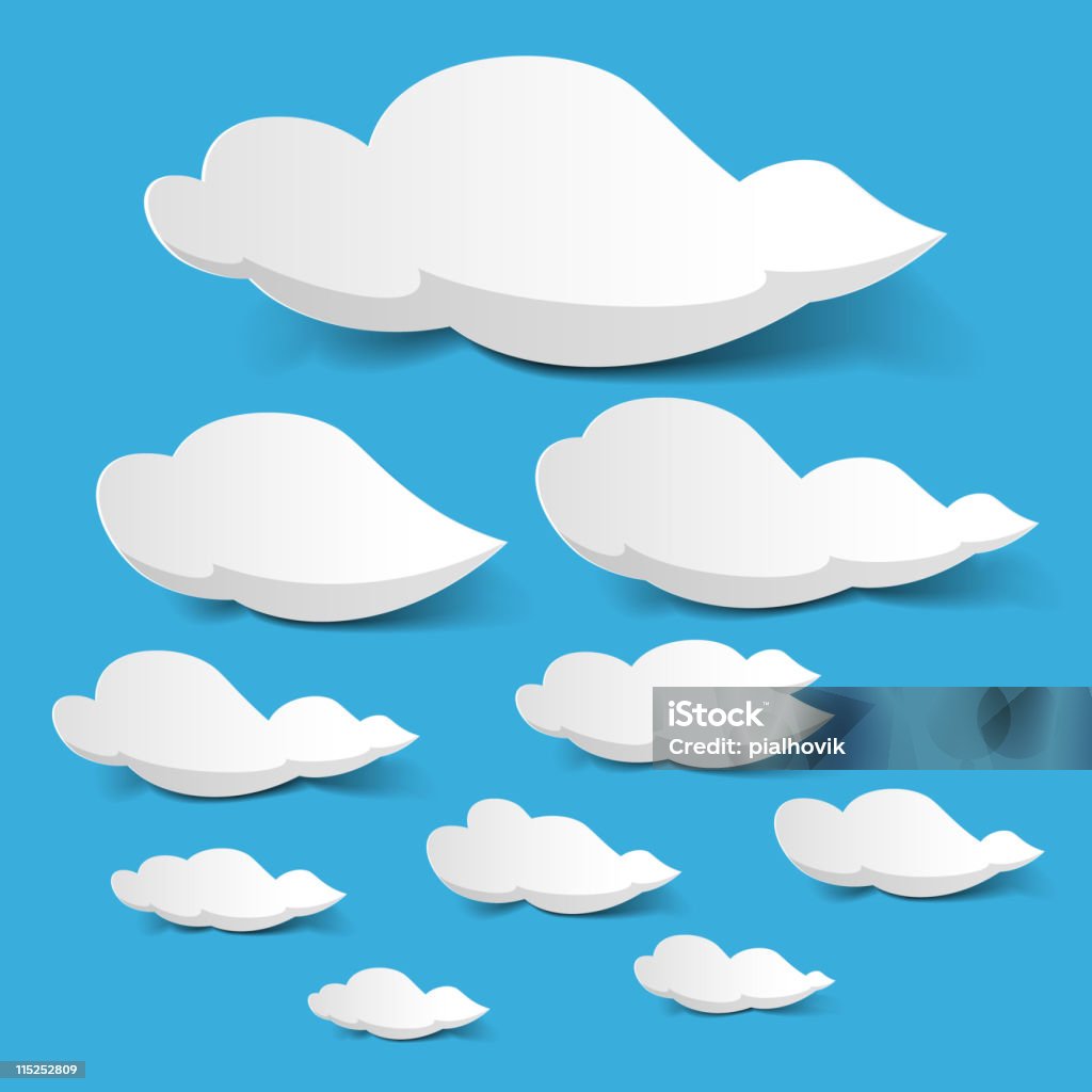 Nubes blancas - arte vectorial de Azul libre de derechos