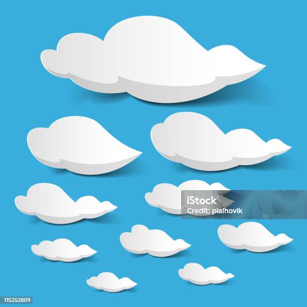 Ilustración de Nubes Blancas y más Vectores Libres de Derechos de Azul - Azul, Blanco - Color, Cielo