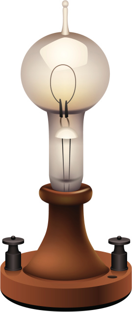 Thomas Edison's first electrical light bulb.