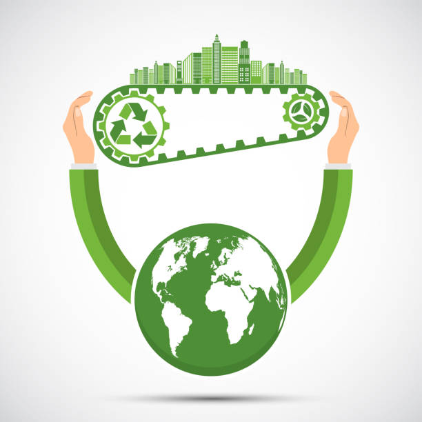 istock Ecology and Environmental Concept,Earth Symbol With Green Leaves Around Cities Help The World With Eco-Friendly Ideas,Vector Illustration 1152537261