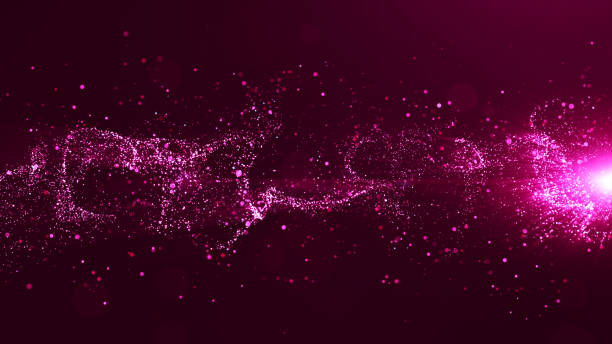 istock Abstract purple color digital particles wave with bokeh and light background 1152548612