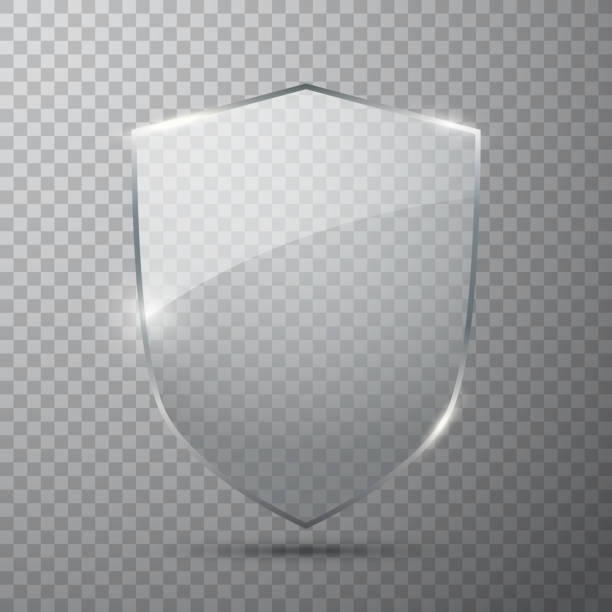 Søg døråbning muskel Transparent Glass Shield On Simple Background Stock Illustration - Download  Image Now - Shield, Glass - Material, Transparent - iStock