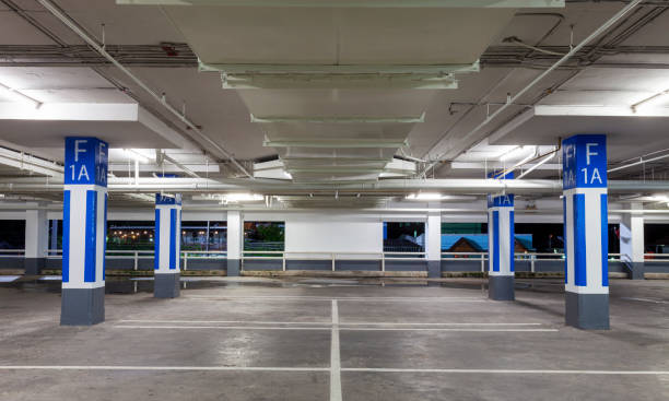 istock Parking garage interior, industrial building,Empty underground 1152558130