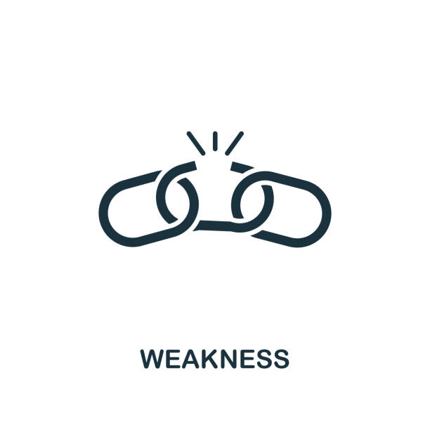 Weakness icon. Creative element design from business strategy icons collection. Pixel perfect Weakness icon for web design, apps, software, print usage Weakness icon. Creative element design from business strategy icons collection. Pixel perfect Weakness icon for web design, apps, software, print usage. usage stock illustrations