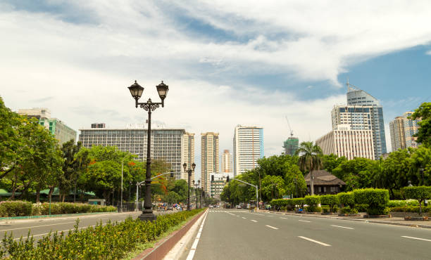 istock Empty road in Manila, Philippines, on holiday 1152568976