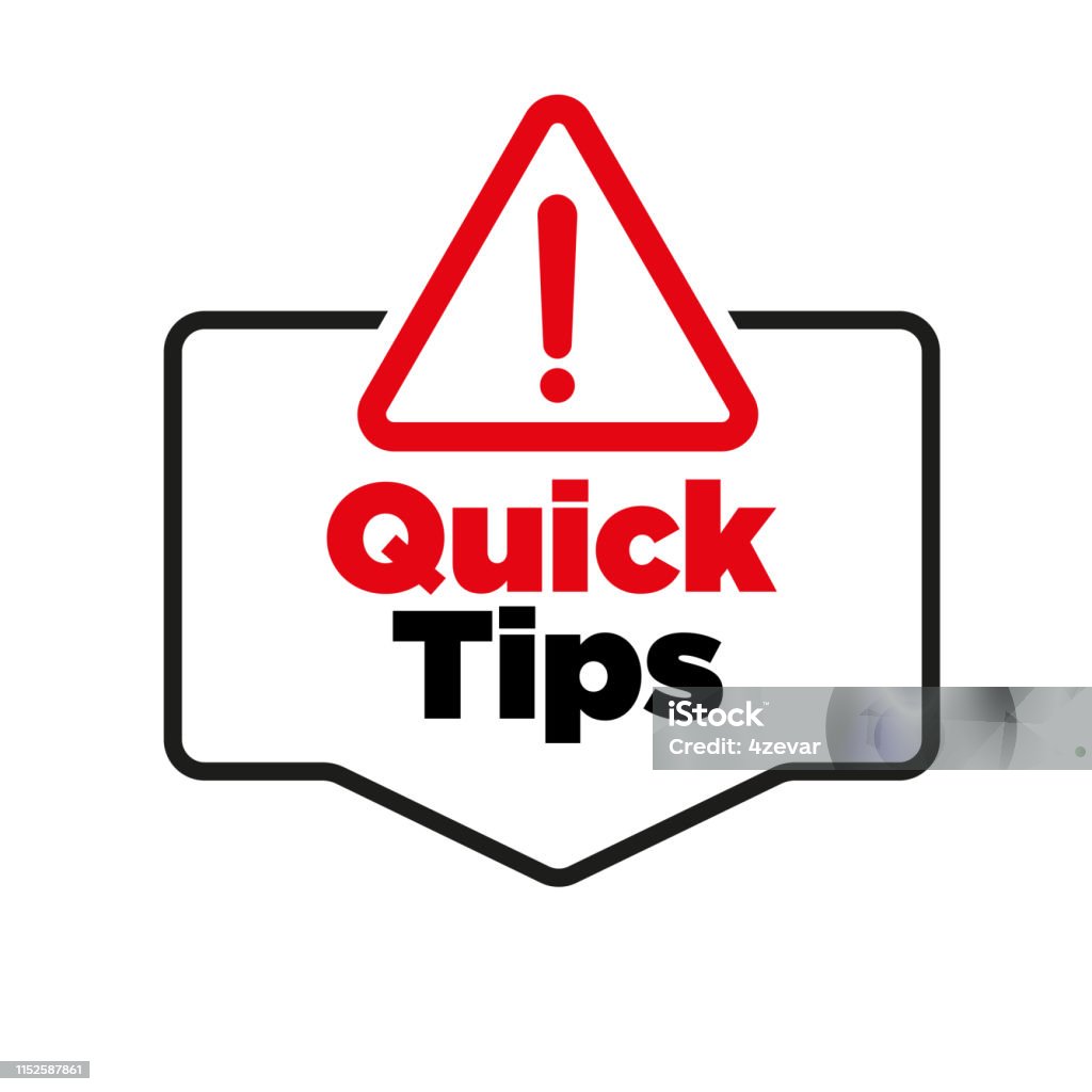 Quick Tips Badge Vector Illustration On White Background Stock ...