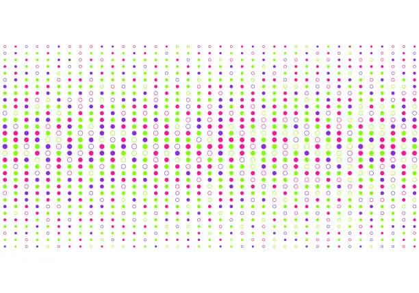 Vector illustration of Abstract colorful dots pattern halftone style on white background.