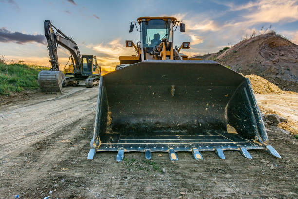 istock Group of excavator working on a construction site 1152593166