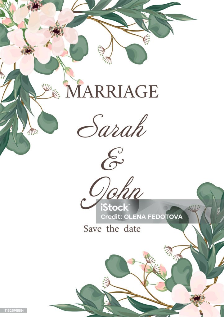 Ilustración de Invitaciones De Boda Hojas Y Flores Acuarela y más Vectores Libres de Derechos de Invitación de boda - Invitación de boda, Flor, Árbol de eucalipto - iStock Ilustración de Invitaciones De Boda Hojas Y Flores Acuarela y más Vectores Libres de Derechos de Invitación de boda - Invitación de boda, Flor, Árbol de eucalipto - iStock