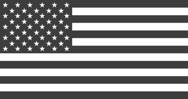 istock Flag USA or american. Flag american black and white colored isolated. Vector 1152599789