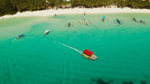 istock Boracay island with white sandy beach, Philippines 1152599981
