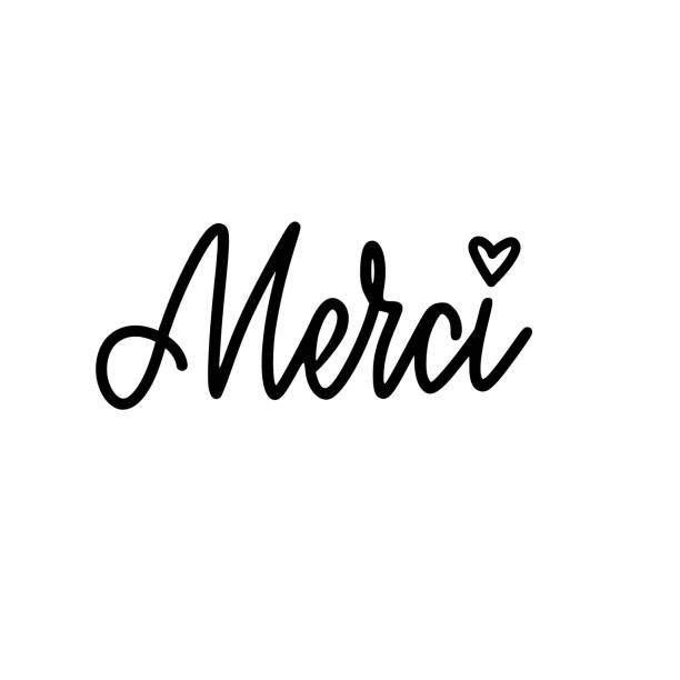 istock Vector calligraphy design thank you in French. Merci lettering for prints, posterd, banners, cards 1152600178