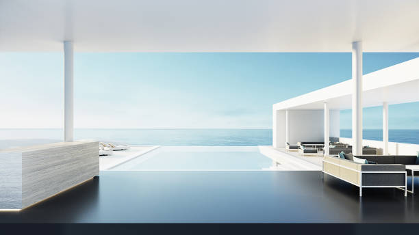 istock Reception desk of resort & hotel / 3D rendering 1152601157
