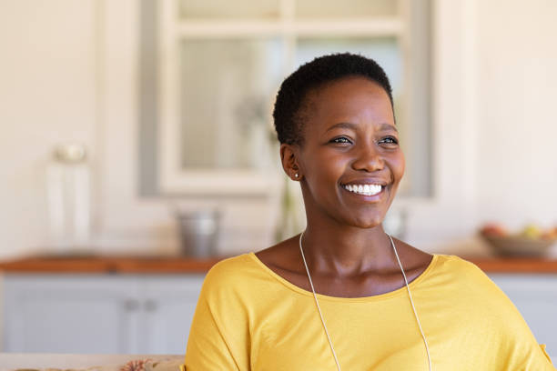 Mature black woman smiling with hope