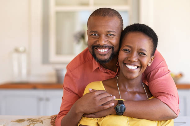 Cheerful mature balck couple